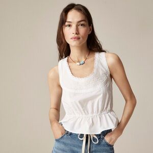 NWT J Crew Flutter-hem Tank in Cotton Poplin